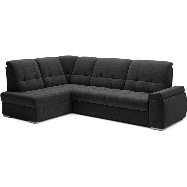 Divano angolare grigio scuro allungabile/con contenitore (con penisola a sinistra/a L) Sado – ELTAP-image-2
