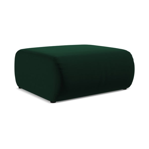 Poggiapiedi verde scuro con rivestimento in velluto Ekahi – Makamii-image-2