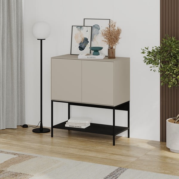 Mobile nero e crema 80x90x40 cm Amira - Marckeric-image-3