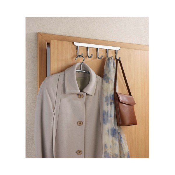 Appendiabiti da porta con 5 ganci in argento Asola - Wenko-image-3