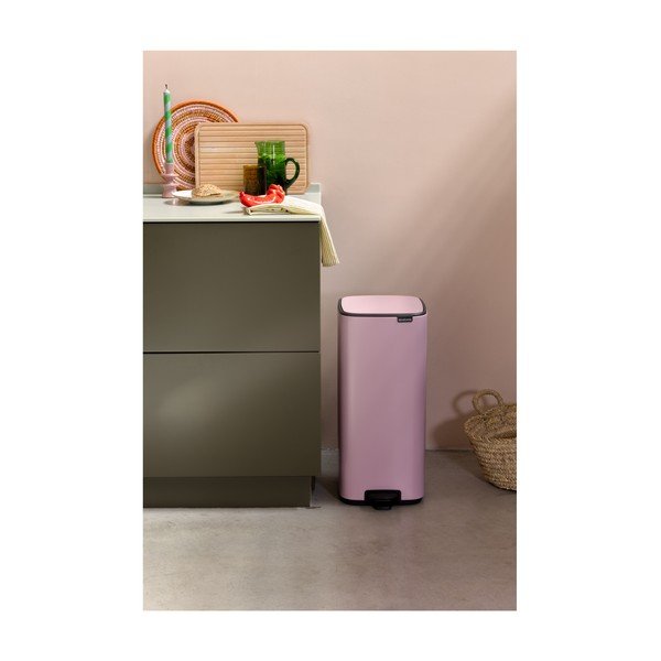 Cestino per la spazzatura rosa in acciaio con pedale 30 l Bo – Brabantia-image-1