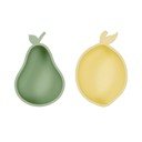 Ciotole per bambini in set gialle/verdi in silicone 2 pz Lemon & Pear – OYOY Mini