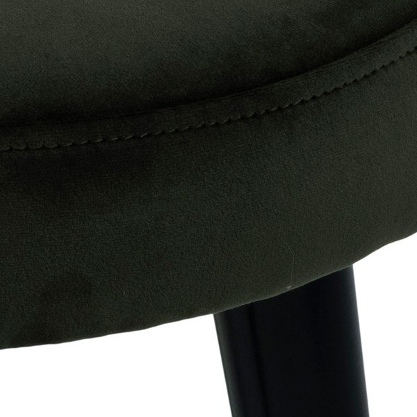 Sgabello in velluto nero Frisco - Actona-image-1