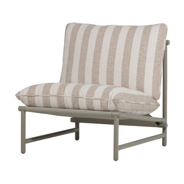 Poltrona da esterno beige in metallo/in imbottito Elvo – WOOOD