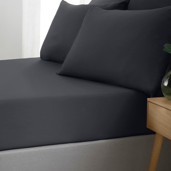 Lenzuolo con angoli nero 90x190 cm So Soft Non Iron – Catherine Lansfield-image-1