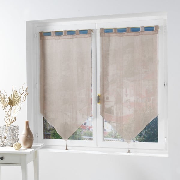 Tende in voile beige in set di 2 pezzi 60x160 cm Salina - douceur d'intérieur