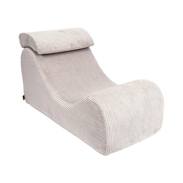 Poltrona per bambini color crema con rivestimento in velluto a coste Wave – Meowbaby-image-2