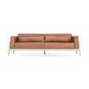 Divano in pelle di bufalo marrone cognac con struttura in rovere massiccio , 240 cm Fawn - Gazzda