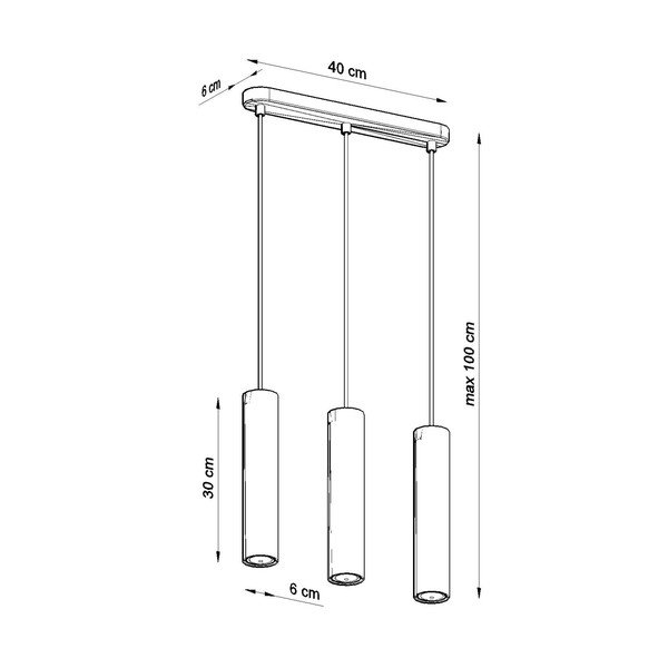 Apparecchio a sospensione, lunghezza 40 cm Bakari - Sollux-image-4