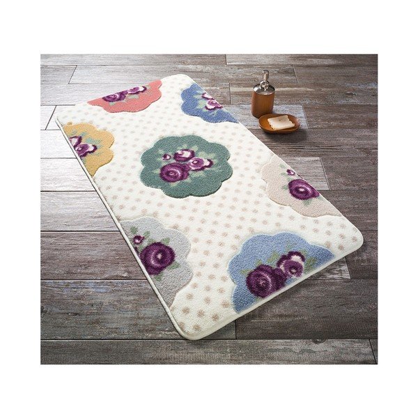 Vzorovaná předložka do koupelny Confetti Bathmats Burple, 57 x 100 cm