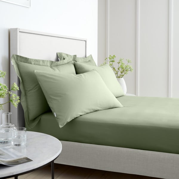 Lenzuolo con angoli verde in percalle di cotone 150x200 cm Cotton Percale – Bianca-image-2