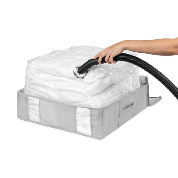 Organizer per vestiti sottovuoto/rinforzato in tessuto 56x56x16,5 cm Granit – Compactor