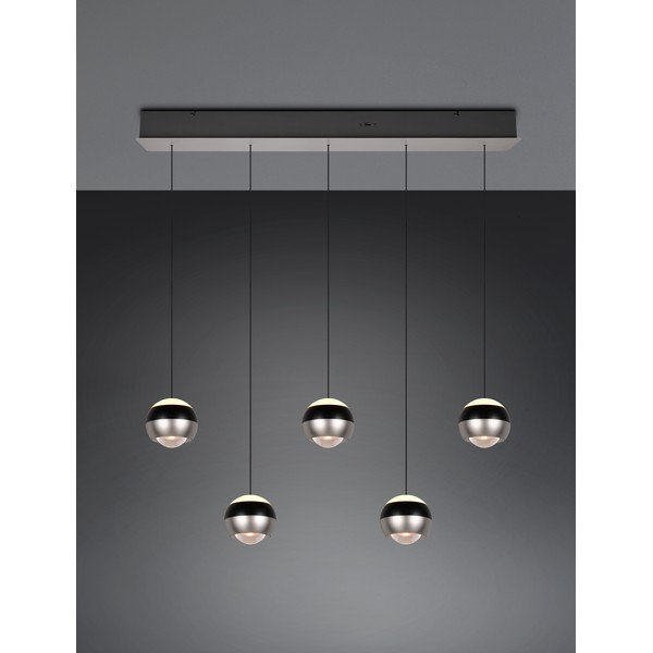 Lampadario LED nero e argentato Orbit – Trio Select-image-3
