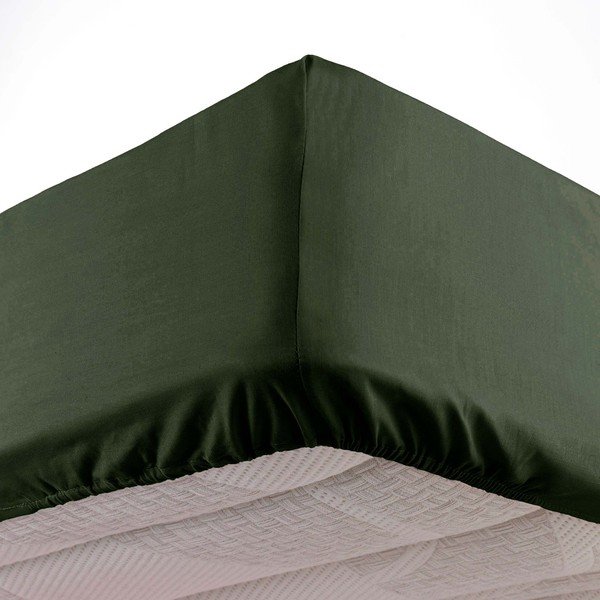Lenzuolo con angoli color kaki in microfibra 90x190 cm Oscar – douceur d'intérieur