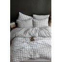Biancheria da letto matrimoniale bianca con lenzuolo 200x220 cm Geometric - Mila Home