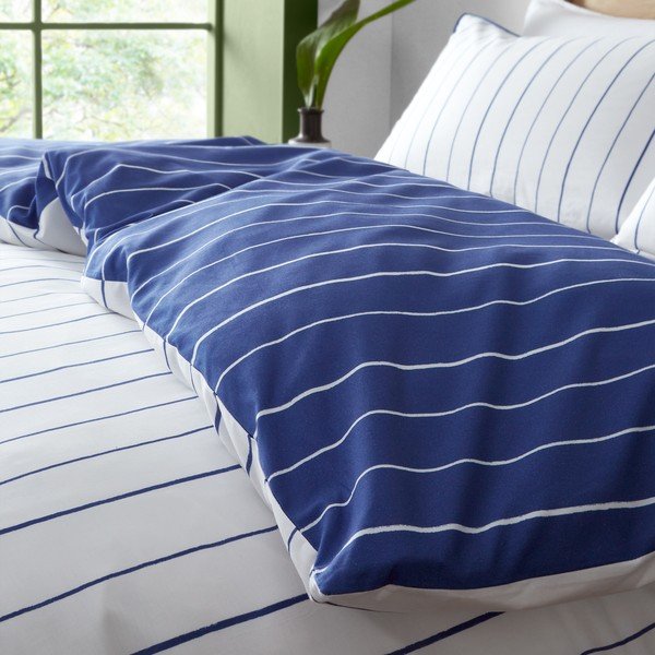 Biancheria da letto in cotone blu e bianco per letto matrimoniale 200x200 cm Hastings Stripe - Content by Terence Conran-image-4