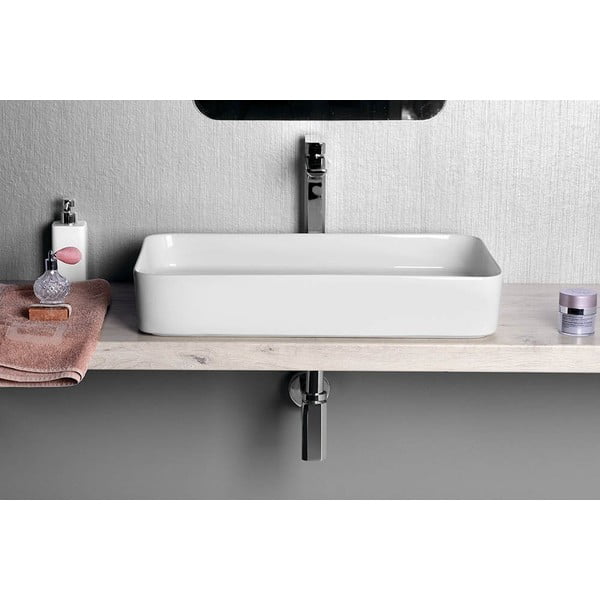 Lavabo in ceramica bianca , 65 x 40 cm Blade - Sapho-image-1