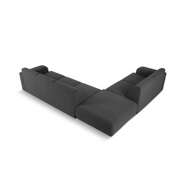 Divano angolare grigio scuro in tessuto bouclé (angolo sinistro) Molino - Micadoni Home-image-3