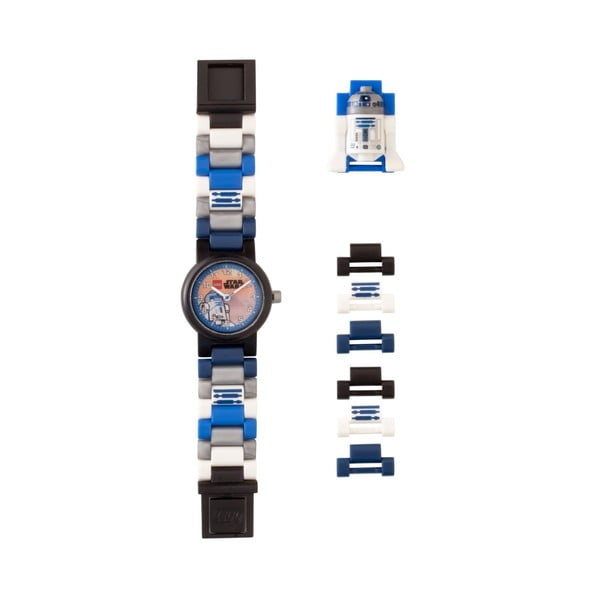 Orologio per bambini blu-nero-bianco con figura di Star Wars R2D2 - LEGO®