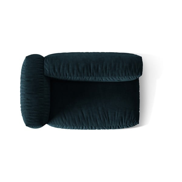 Parte divano componibile blu scuro (con penisola a sinistra) con rivestimento in velluto Martina – Micadoni -image-3