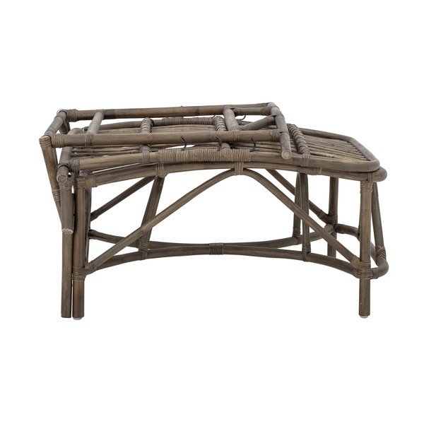 Sdraio da giardino pieghevole in rattan marrone scuro Dione - Bloomingville-image-4