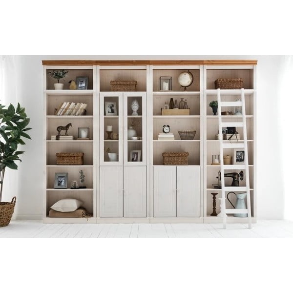 Libreria in legno di pino bianco 296x223 cm Anita - Støraa-image-4