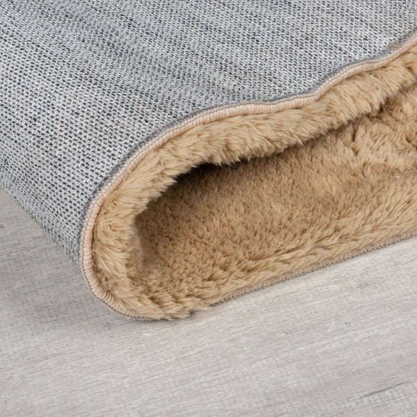 Tappeto in pelliccia sintetica marrone 160x230 cm Faroe Wool Look Fur - Flair Rugs-image-2