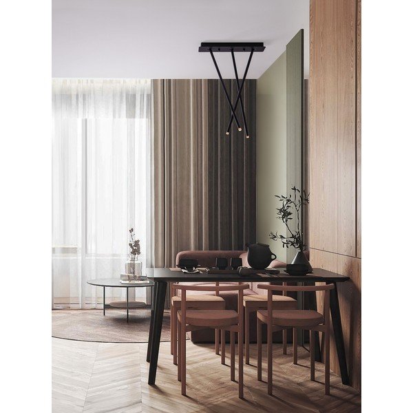 Plafoniera LED nera opaca in alluminio con struttura flessibile 10x45 cm Stilvi – Nova Luce-image-1