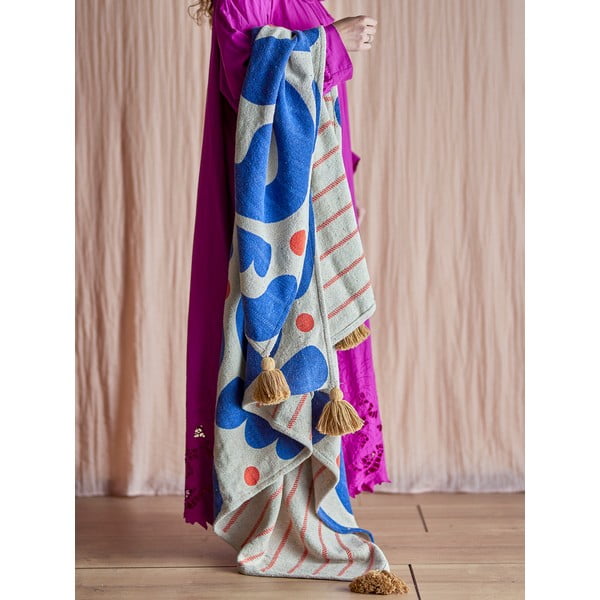 Coperta blu 130x160 cm Eviaya - Bloomingville-image-1