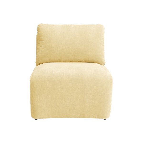 Poltrona giallo chiaro con rivestimento in velluto Bartina – Ellos Home-image-2