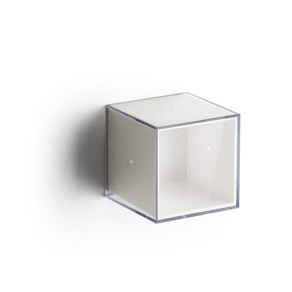 Bílá nástěnná krabička (uzavřená) s průhledným víkem Qualy Pixel Cube