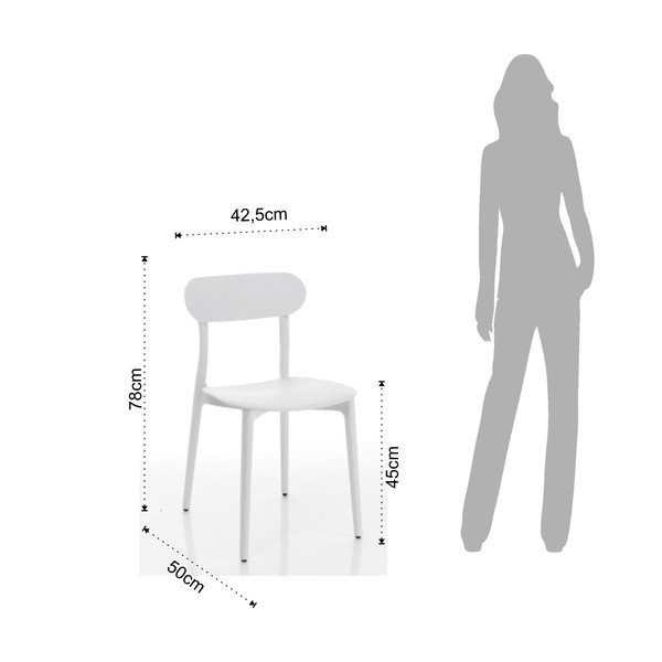 Sedia da giardino in plastica bianca Stoccolma - Tomasucci-image-3