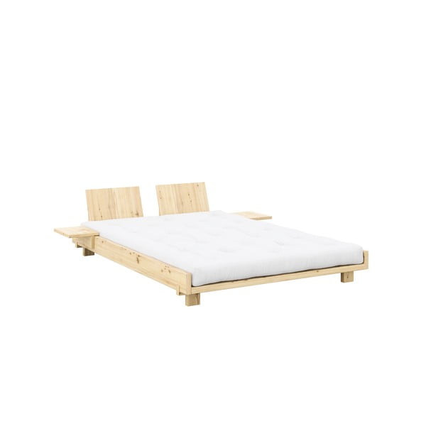 Letto matrimoniale in legno di pino con rete color naturale 180x200 cm Social Bed - Karup Design