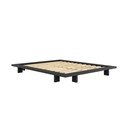 Letto matrimoniale nero in legno di pino con griglia 160x200 cm Japan - Karup Design