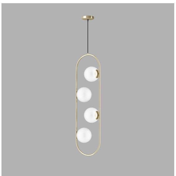 Lampadario dorato con paralume in vetro Club – Squid Lighting-image-3