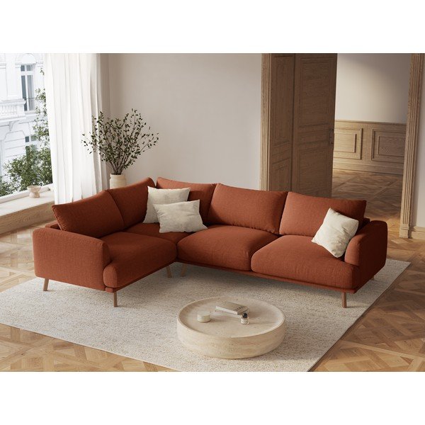 Divano angolare color terracotta (con penisola a sinistra/con chaise lounge) Naomi – Micadoni -image-1