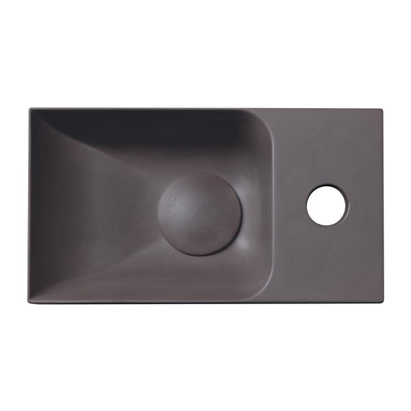 Lavabo in marrone scuro in calcestruzzo 31x17 cm Piccolino – Sapho-image-4