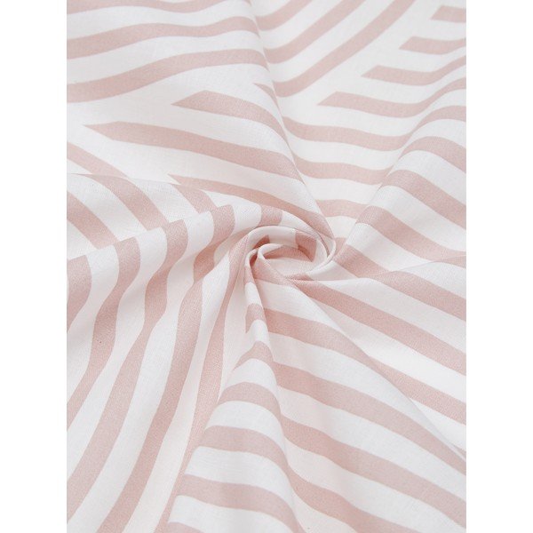 Lenzuolo singolo in cotone ranforce rosa e bianco Arcs, 155 x 220 cm - Westwing Collection-image-1