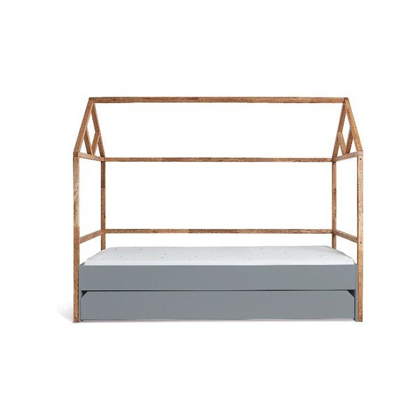 Letto per bambini grigio con cassetto , 90 x 200 cm Lotta - BELLAMY-image-1