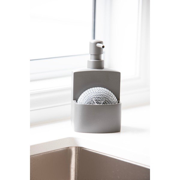 Dispenser per sapone grigio scuro in poliresina 250 ml Essentials – Ladelle-image-1