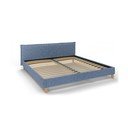 Letto matrimoniale imbottito blu con griglia 200x200 cm Tina - Ropez
