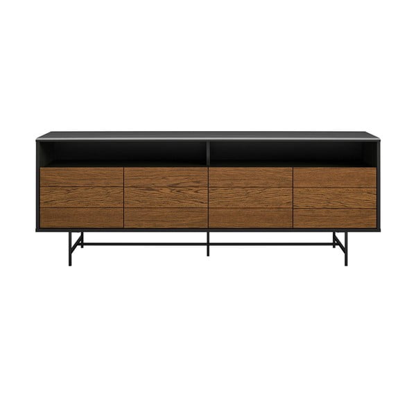 Tavolo TV nero in rovere 157x58 cm Reznor - Støraa