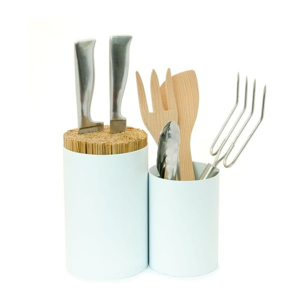 Knife&Spoon blocco in bambù bianco per coltelli e utensili da cucina Knife & Spoon - Wireworks