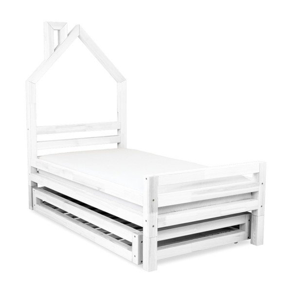 Letto per bambini in abete bianco Wally, 80 x 160 cm - Benlemi-image-1