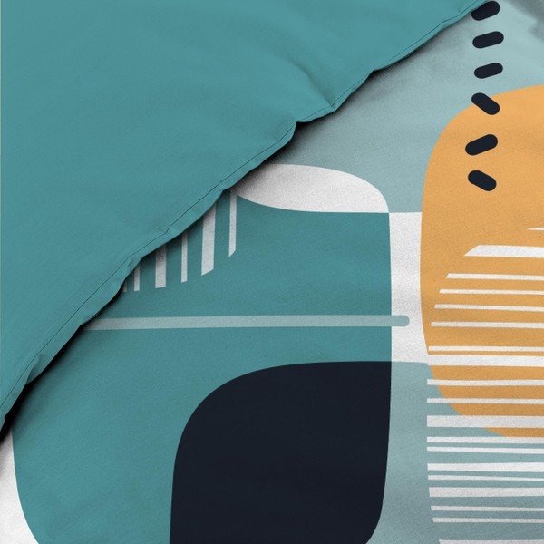 Set copripiumino e federa color foglia di tè in cotone per letto matrimoniale 200x200 cm Sprint – douceur d'intérieur-image-3