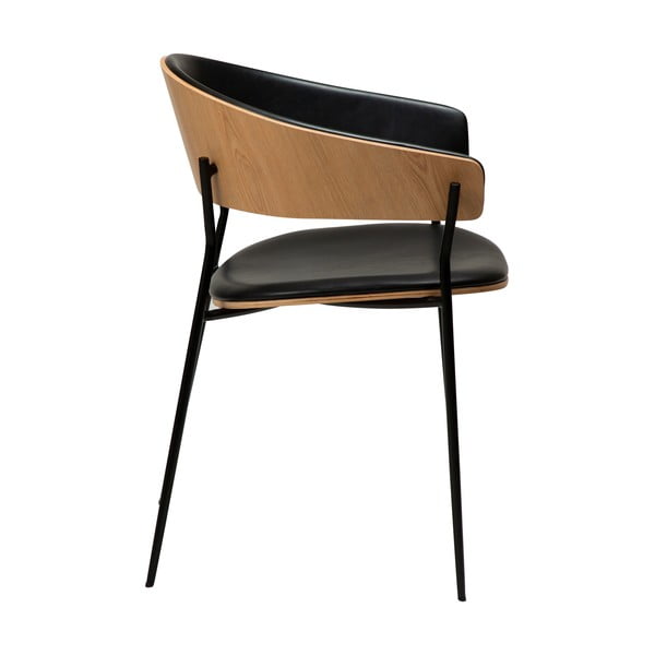 Sedia da pranzo nera/colore naturale chiaro con braccioli Crib – DAN-FORM Denmark-image-3