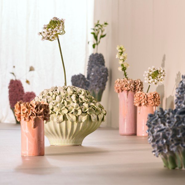 Vaso rosa in ceramica (altezza totale 31 cm) Luserna – Light & Living-image-1