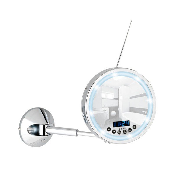 Nástěnné zvětšovací zrcadlo s LED světlem a rádiem Wenko Imperial