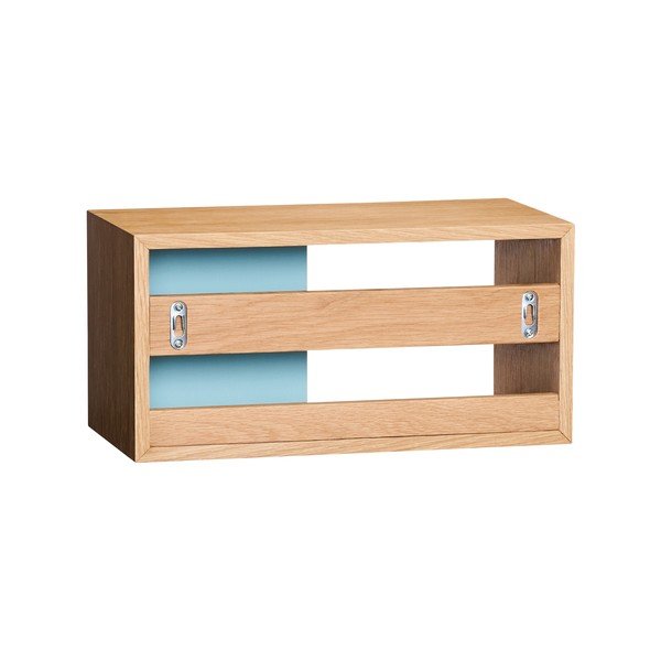 Mensola di colore naturale/blu polveroso con effetto rovere 40 cm Slide – Hübsch-image-3