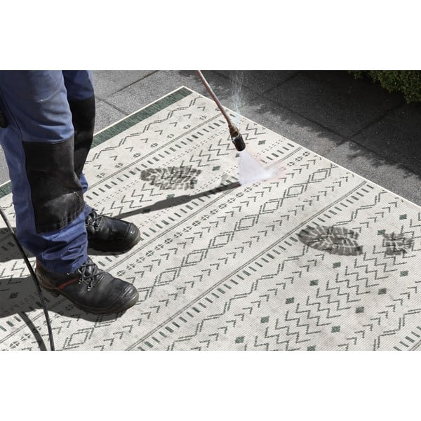 Tappeto per esterni verde e crema , 80 x 250 cm Kuba - NORTHRUGS-image-1